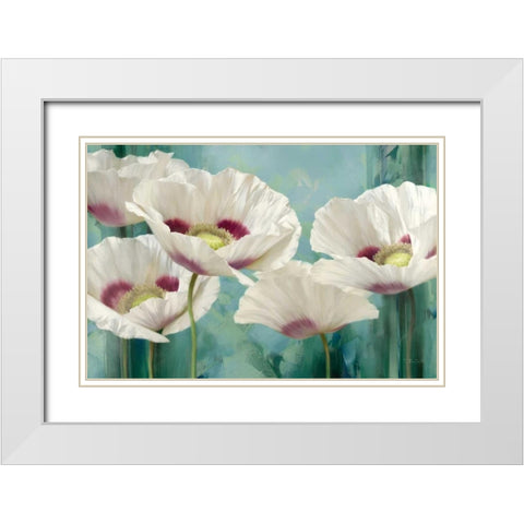 Tasmanian Poppies II White Modern Wood Framed Art Print with Double Matting by Levashov, Igor