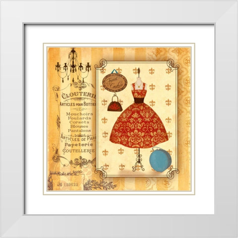 French Couture White Modern Wood Framed Art Print with Double Matting by Carroll, Jane