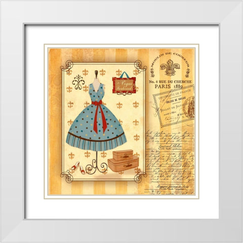 Le Vogue Boulevard White Modern Wood Framed Art Print with Double Matting by Carroll, Jane