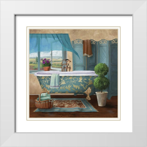 A Little Me Time I White Modern Wood Framed Art Print with Double Matting by Knutsen, Conrad