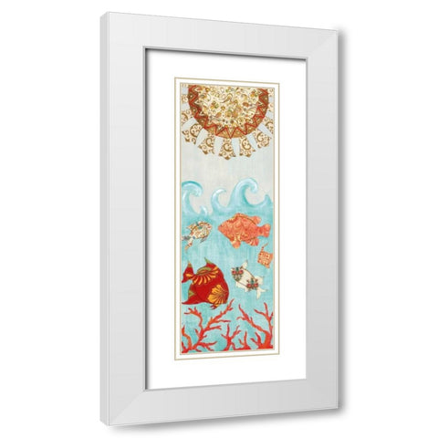 Under the Sea I White Modern Wood Framed Art Print with Double Matting by Tava Studios