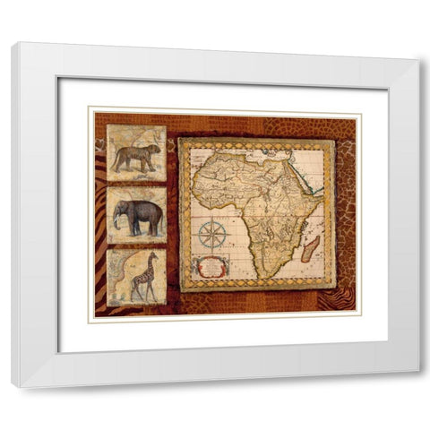 Journey to Africa I White Modern Wood Framed Art Print with Double Matting by Tava Studios