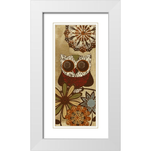 Owls Wisdom II White Modern Wood Framed Art Print with Double Matting by Craven, Katrina