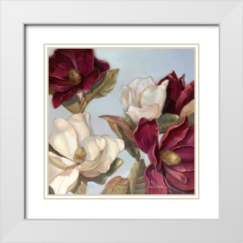Magnolia White Modern Wood Framed Art Print with Double Matting by Mathenia, Paul