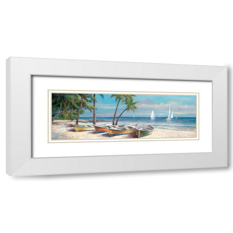 Fair Island I White Modern Wood Framed Art Print with Double Matting by Chiu, T.C.