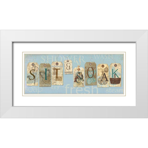 Sit and Soak White Modern Wood Framed Art Print with Double Matting by Robinson, Carol