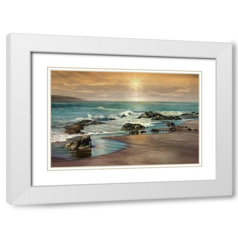 Near Dusk White Modern Wood Framed Art Print with Double Matting by Calascibetta, Mike