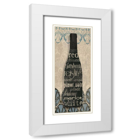 Wine Collection II White Modern Wood Framed Art Print with Double Matting by Robinson, Carol