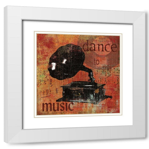 Dance to the Music White Modern Wood Framed Art Print with Double Matting by Robinson, Carol