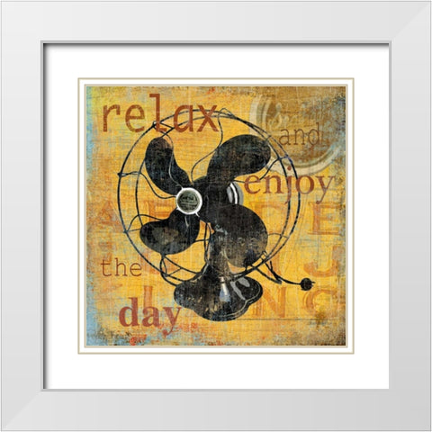 Relax And Enjoy the Day White Modern Wood Framed Art Print with Double Matting by Robinson, Carol