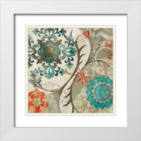 Royal Tapestry II White Modern Wood Framed Art Print with Double Matting by Robinson, Carol