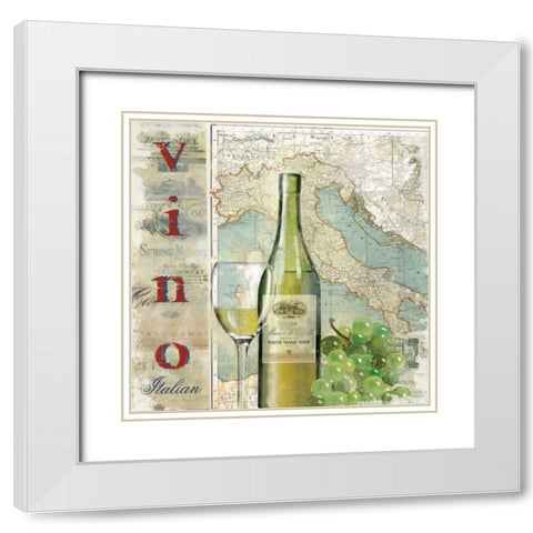 Vino White Modern Wood Framed Art Print with Double Matting by Robinson, Carol