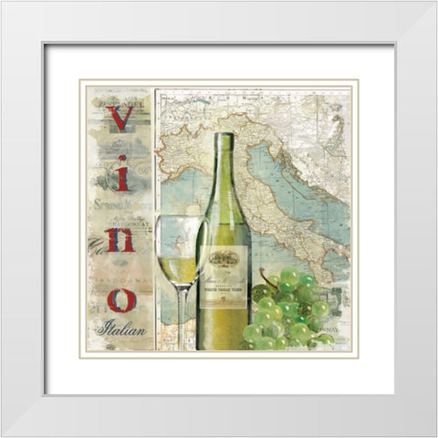 Vino White Modern Wood Framed Art Print with Double Matting by Robinson, Carol