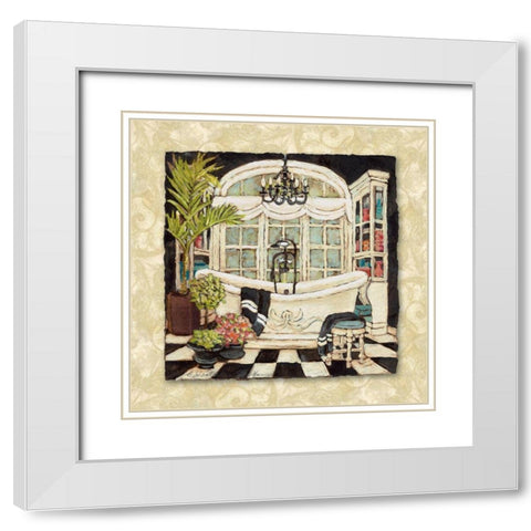 Park Avenue Bath I White Modern Wood Framed Art Print with Double Matting by Olson, Charlene