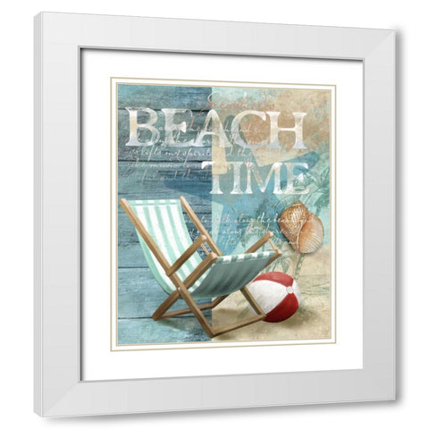 Beach Time White Modern Wood Framed Art Print with Double Matting by Knutsen, Conrad