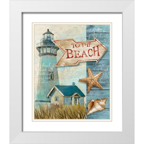 To The Beach White Modern Wood Framed Art Print with Double Matting by Knutsen, Conrad