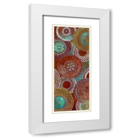 Batik I White Modern Wood Framed Art Print with Double Matting by Tava Studios