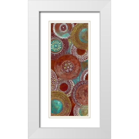 Batik I White Modern Wood Framed Art Print with Double Matting by Tava Studios