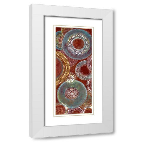 Batik II White Modern Wood Framed Art Print with Double Matting by Tava Studios