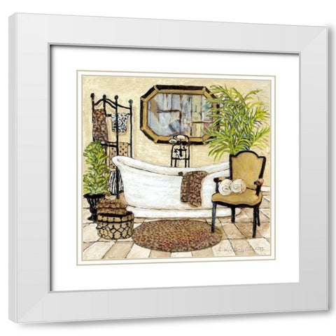 Touch of Exotic I White Modern Wood Framed Art Print with Double Matting by Olson, Charlene