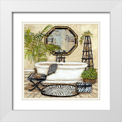 Touch of Exotic II White Modern Wood Framed Art Print with Double Matting by Olson, Charlene