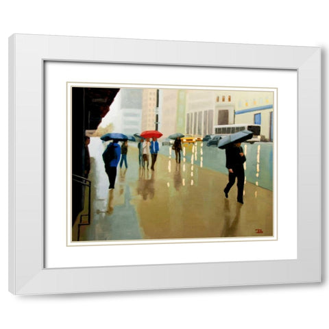 New York State Of White Modern Wood Framed Art Print with Double Matting by Hamilton, Tate