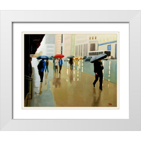 New York State Of White Modern Wood Framed Art Print with Double Matting by Hamilton, Tate