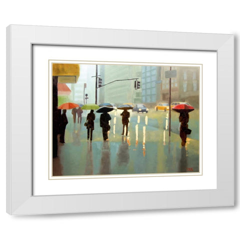 New York Reality White Modern Wood Framed Art Print with Double Matting by Hamilton, Tate
