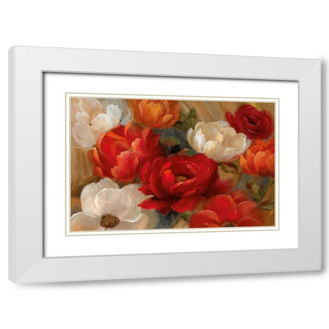 Jardin De Corail White Modern Wood Framed Art Print with Double Matting by Nan