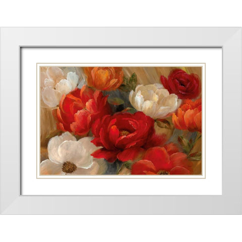 Jardin De Corail White Modern Wood Framed Art Print with Double Matting by Nan