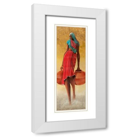 Village Well I White Modern Wood Framed Art Print with Double Matting by Yelder, Herschel