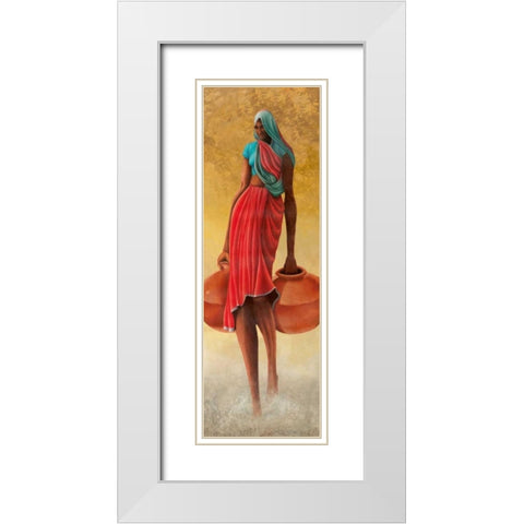 Village Well I White Modern Wood Framed Art Print with Double Matting by Yelder, Herschel