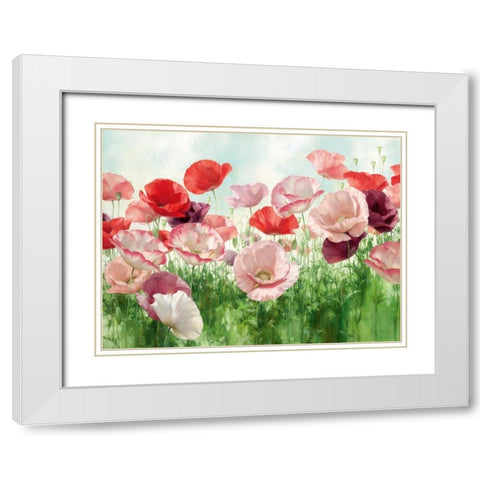 Poppies Pleasure White Modern Wood Framed Art Print with Double Matting by Levashov, Igor