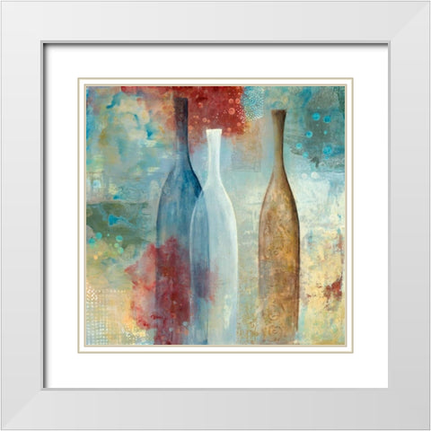 Aegean Glass White Modern Wood Framed Art Print with Double Matting by Tava Studios