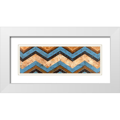 Chevron White Modern Wood Framed Art Print with Double Matting by Craven, Katrina