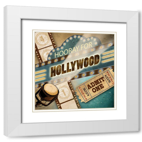 Hollywood White Modern Wood Framed Art Print with Double Matting by Knutsen, Conrad