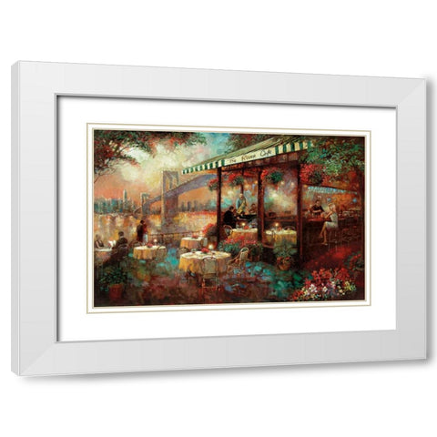 The River Cafe White Modern Wood Framed Art Print with Double Matting by Manning, Ruane