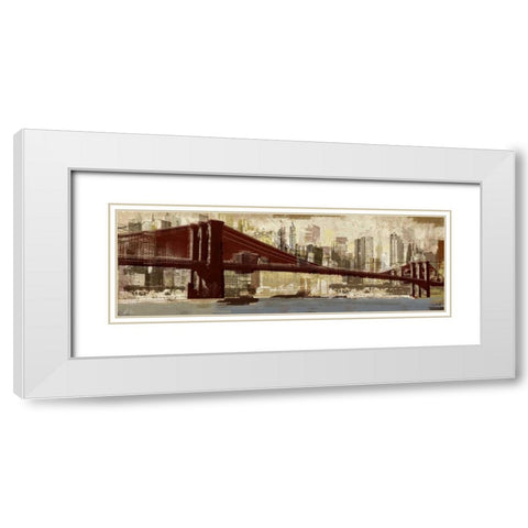 To Brooklyn White Modern Wood Framed Art Print with Double Matting by Mosher, Kyle