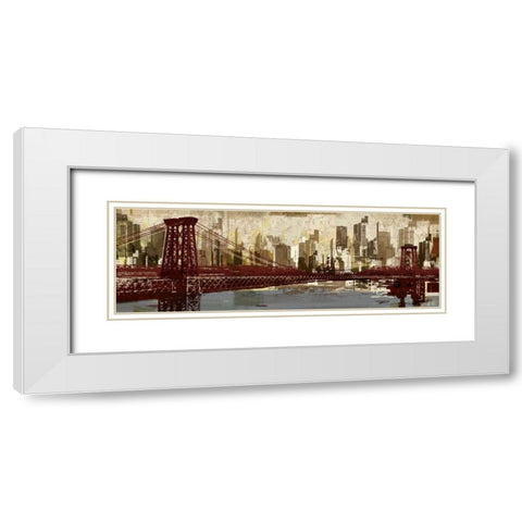To New York White Modern Wood Framed Art Print with Double Matting by Mosher, Kyle