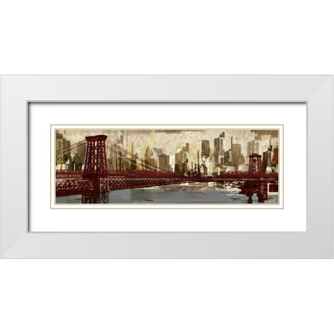 To New York White Modern Wood Framed Art Print with Double Matting by Mosher, Kyle
