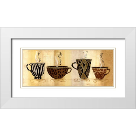 Cafe Exotica I White Modern Wood Framed Art Print with Double Matting by Tava Studios