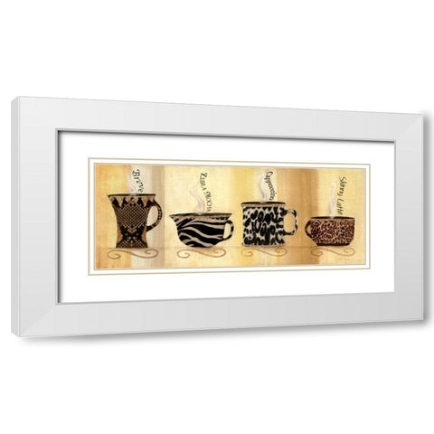 Cafe Exotica II White Modern Wood Framed Art Print with Double Matting by Tava Studios
