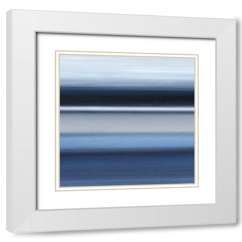 Indigo I White Modern Wood Framed Art Print with Double Matting by Jill, Susan