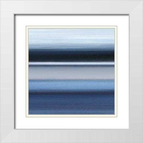 Indigo I White Modern Wood Framed Art Print with Double Matting by Jill, Susan