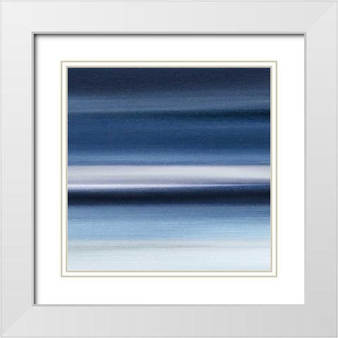 Indigo II White Modern Wood Framed Art Print with Double Matting by Jill, Susan