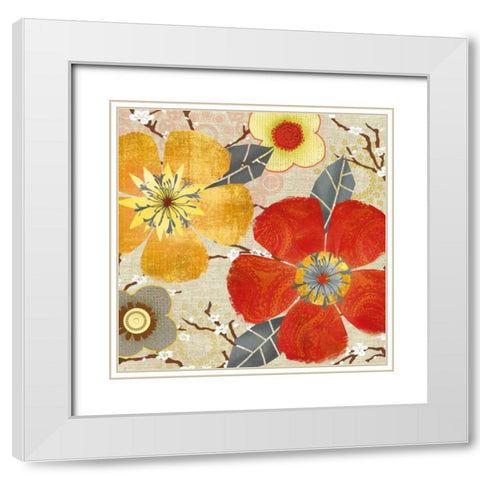 Splash Of Spring I White Modern Wood Framed Art Print with Double Matting by Robinson, Carol