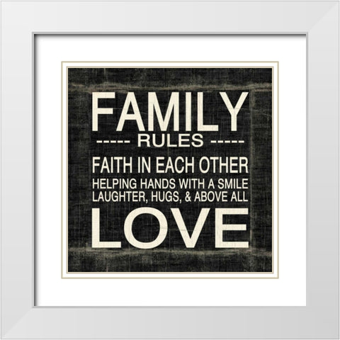 Family White Modern Wood Framed Art Print with Double Matting by Donovan, Kelly