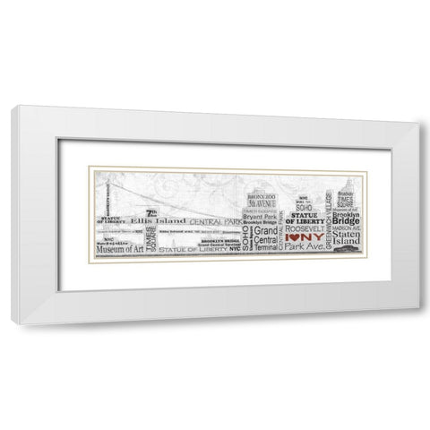 New York City White Modern Wood Framed Art Print with Double Matting by Craven, Katrina