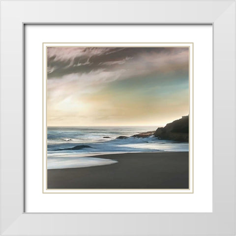 Tranquil Waters White Modern Wood Framed Art Print with Double Matting by Calascibetta, Mike