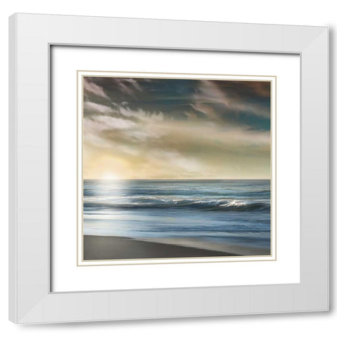 Suns Dying White Modern Wood Framed Art Print with Double Matting by Calascibetta, Mike